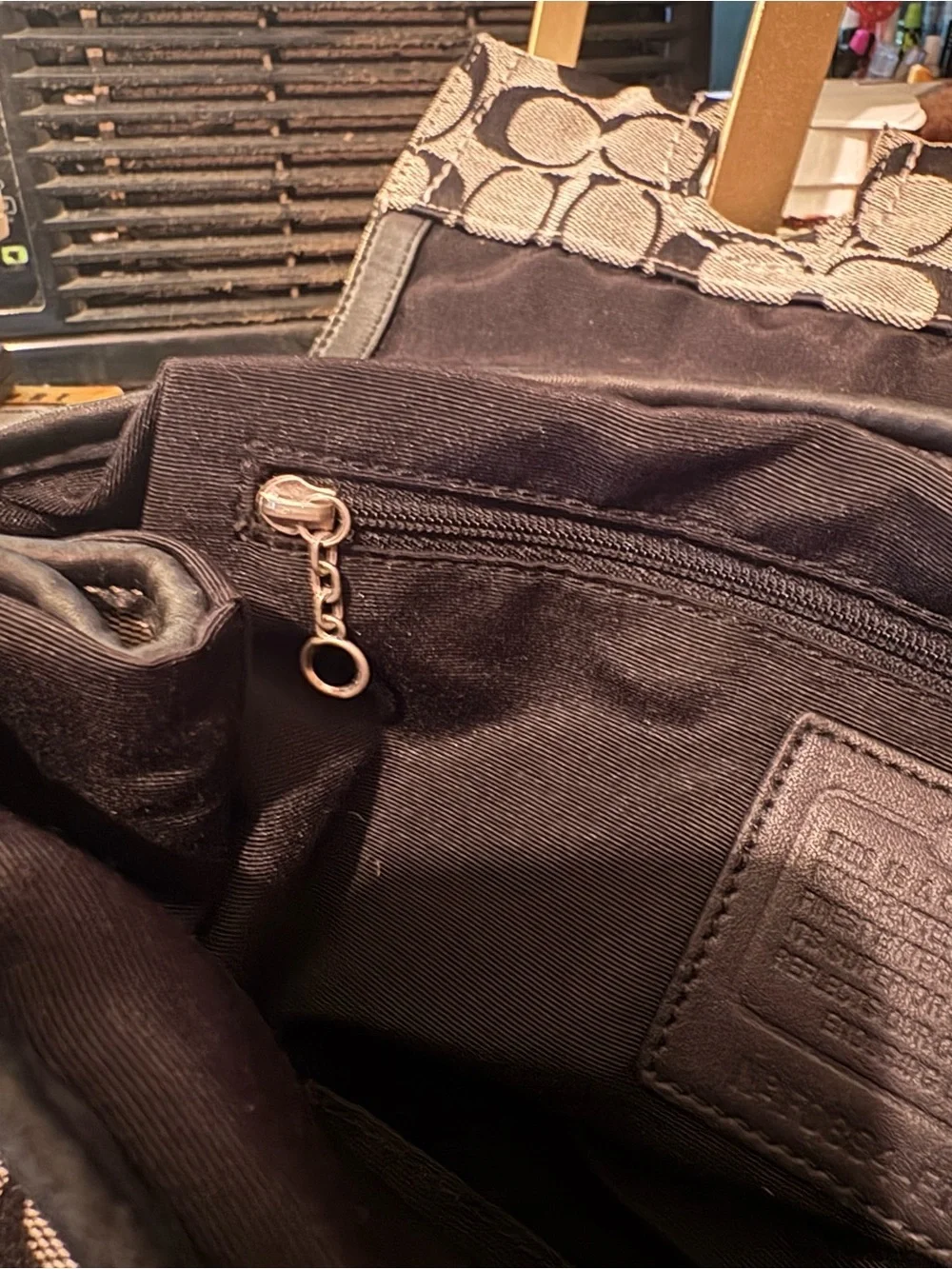 Coach Black and Gray Shoulder Bag